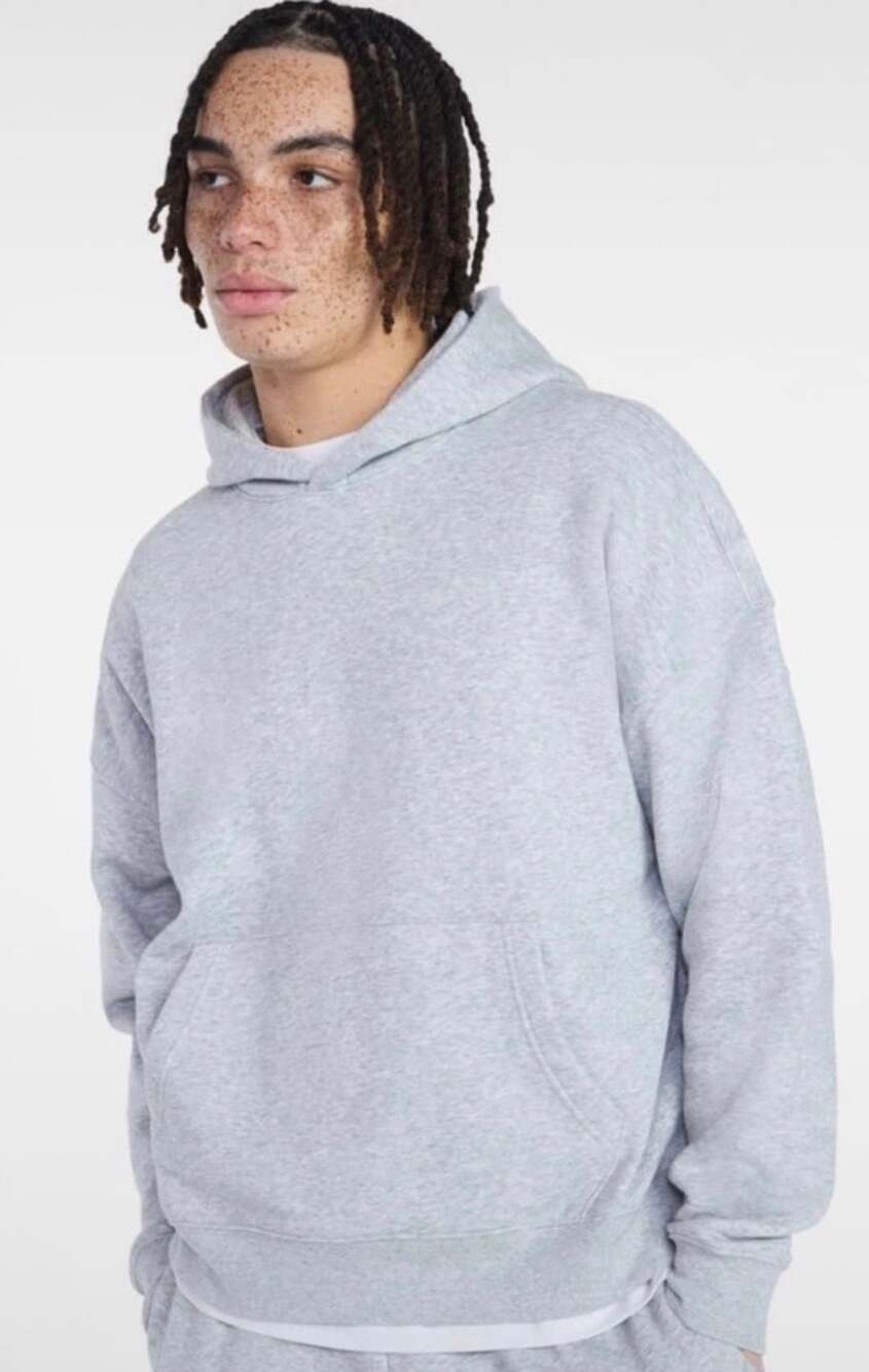 NWT No Boundaries Men's Oversized Fleece Hoodie Sweatshirt Light Grey Mens S